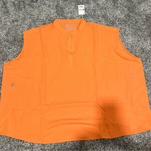 FIGS Rafaela Three Pocket Scrub Top Women's Orange 4XL